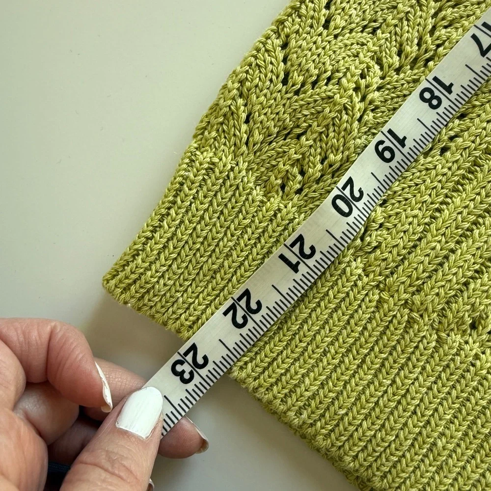 Nasty Gal Pointelle Knit Sweater Vest Clueless Preppy Green Sleeveless Medium
